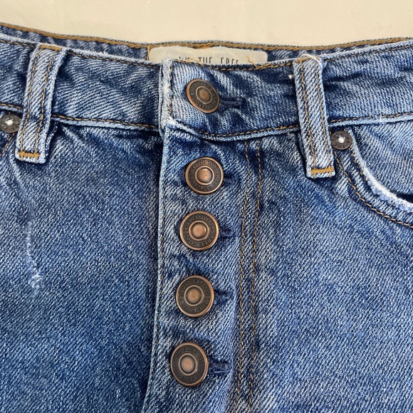 We The Free Blue Distressed A-Line Skirt - Picture 4 of 4